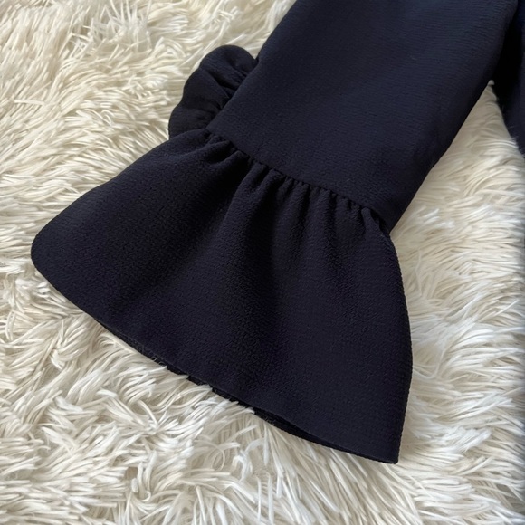 Club Monaco Navy Blue Bell Sleeve Sheath Dress - Size 00 - Picture 4 of 10